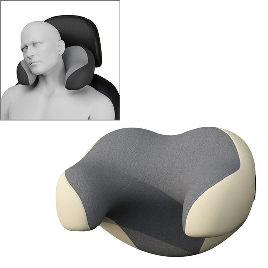 U-shaped Car Headrest Car Memory Foam Neck Pillow(Apricot Grey) - Seat Accessories by buy2fix | Online Shopping UK | buy2fix