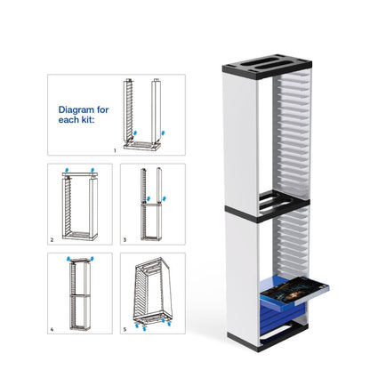 DOBE Console Game Cd Storage Rack Can Accommodate 36 Double-Layer Disc Racks For PS5 - Holder by DOBE | Online Shopping UK | buy2fix