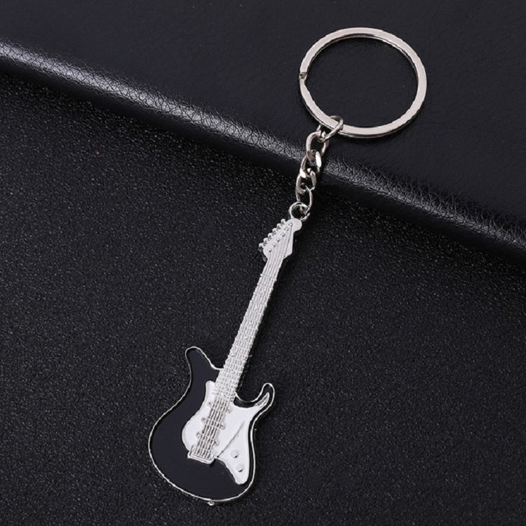 2 PCS Creative Guitar Keychain Metal Musical Instrument Pendant(Black) - Key Rings by buy2fix | Online Shopping UK | buy2fix