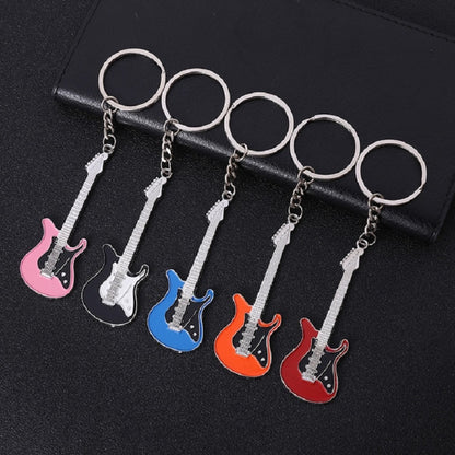 2 PCS Creative Guitar Keychain Metal Musical Instrument Pendant(Red) - Key Rings by buy2fix | Online Shopping UK | buy2fix