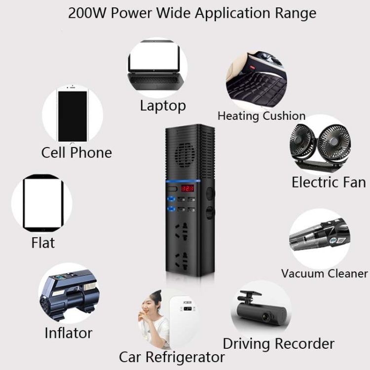 Car Inverter 12v/24v To 220v Household Power Converter Multi-Function Car Socket, Specification:V20-C For Cars - Others by buy2fix | Online Shopping UK | buy2fix