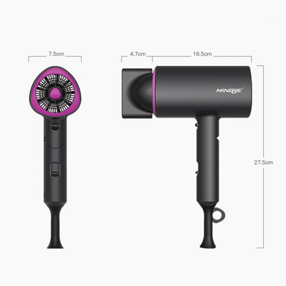 Mingge T1 T Style 1800W High-power Cold Hot Air Wind Fast Drying Folding Hair Dryer, Plug Type:US Plug(Gray) - Home & Garden by buy2fix | Online Shopping UK | buy2fix