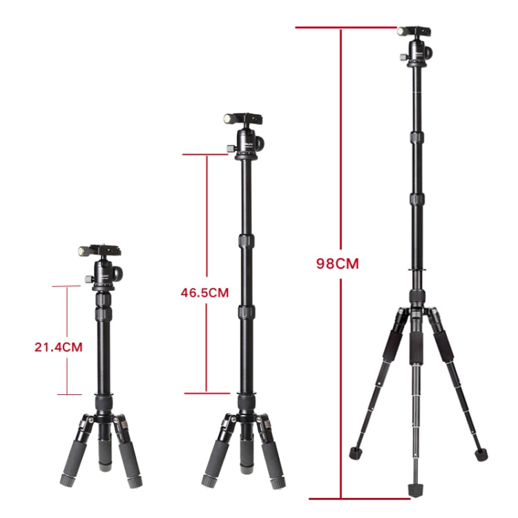 Xiletu FM5S-MINI 5-Section Folding Legs Mini Desktop Tripod Mount(Titanium) - Tripods by Xiletu | Online Shopping UK | buy2fix