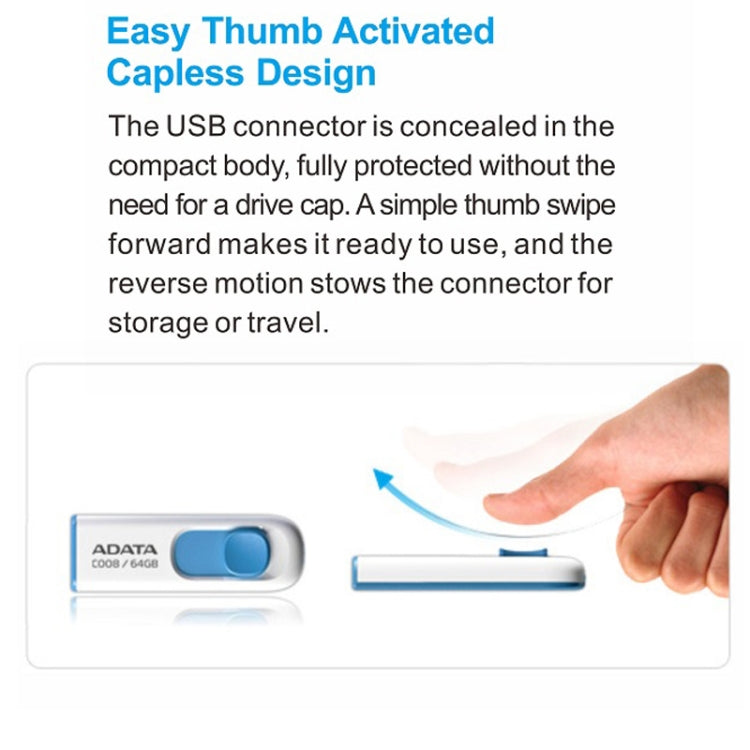 ADATA C008 Car Office Universal Usb2.0 U Disk, Capacity: 32GB(Blue) - Computer & Networking by ADATA | Online Shopping UK | buy2fix