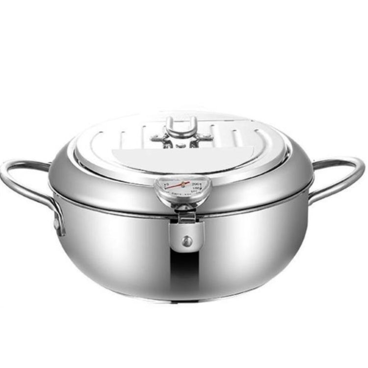 201 Stainless Steel Fryer Pot Household Temperature-controlled Multifunctional Thickening Pot, Size:20cm - Home & Garden by buy2fix | Online Shopping UK | buy2fix