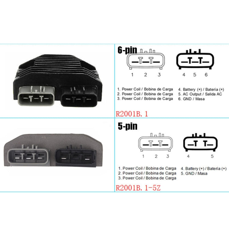 2001B.1 Motorcycle Rectifier For Can-Am Commander 1000 RHINO700/YXR700, Style:6-pin - In Car by buy2fix | Online Shopping UK | buy2fix