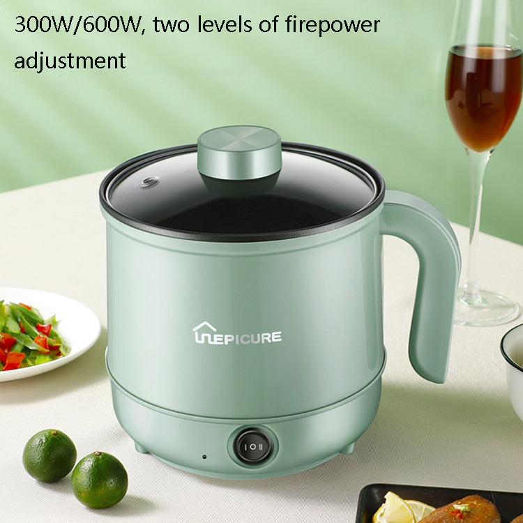 Multi-Function Electric-Cooker Mini Dormitory Student Cooking Rice Stir Frying Non-Stick Pot, 110V US Plug, Colour: Green Manual with Steaming Grid(1.7L) - Home & Garden by buy2fix | Online Shopping UK | buy2fix