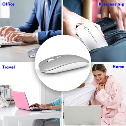 Inphic PM1 Office Mute Wireless Laptop Mouse, Style:Battery Display(Metallic Gray) - Computer & Networking by Inphic | Online Shopping UK | buy2fix