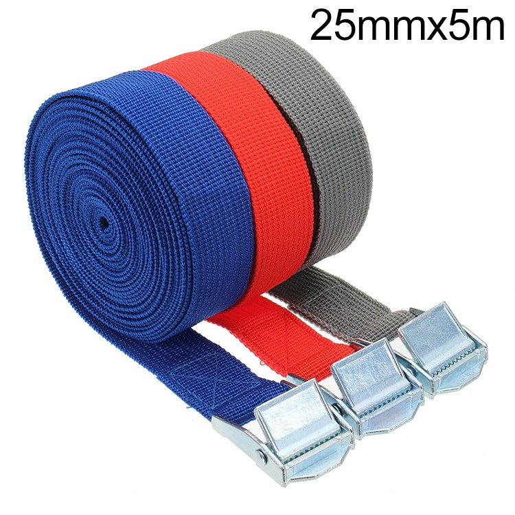 Car Tension Rope Luggage Strap Belt Auto Car Boat Fixed Strap with Alloy Buckle,Random Color Delivery, Size: 25mm x 5m - Roof Racks by buy2fix | Online Shopping UK | buy2fix