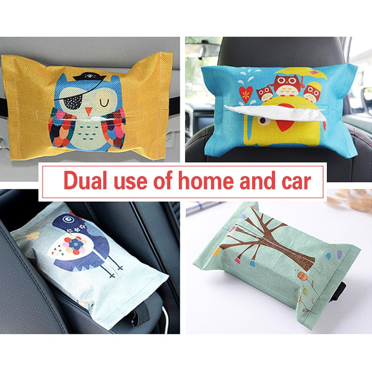 2 PCS Cartoon Cloth Car Seat Back Hanging Storage Tissue Case Box Container Towel Napkin Papers Bag Holder Box Case(Giraffe) - Tissue Boxes by buy2fix | Online Shopping UK | buy2fix