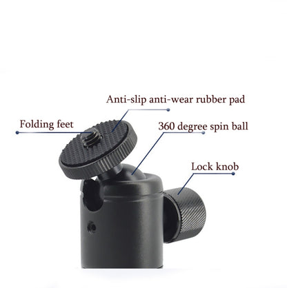 BH-902 Mini Desktop Aluminum Alloy Tripod Mini Ball Head 360 Degree Pan 90 Degree Tilt Tripod - Camera Accessories by buy2fix | Online Shopping UK | buy2fix