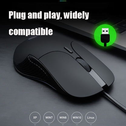 Inphic PB1 Business Office Mute Gaming Wired Mouse, Cable Length: 1.5m, Colour: Classic Back Breathing Light - Wired Mice by Inphic | Online Shopping UK | buy2fix