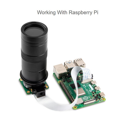 Waveshare 100X Industrial Microscope Lens, C/CS-Mount, for Raspberry Pi HQ Camera(24229) - Consumer Electronics by Waveshare | Online Shopping UK | buy2fix