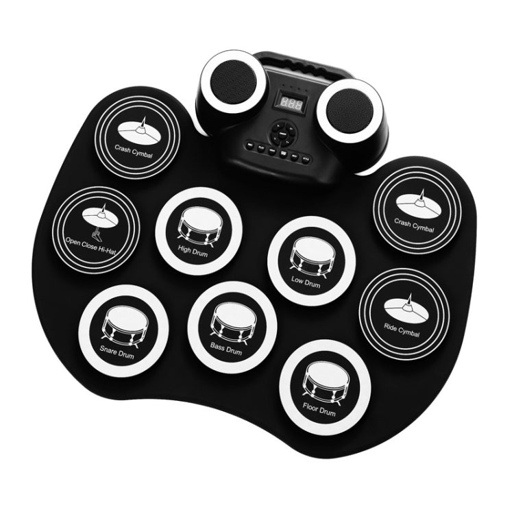 Portable Hand Roll Electronic Drum Flashing Light Bluetooth Drum(Icon Version + Black White) - Percussion Instruments by buy2fix | Online Shopping UK | buy2fix