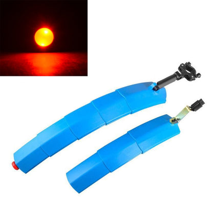 Bicycle Telescopic Folding Mudguard  27.5 Inch Extended Water Retaining LED Taillight(Blue) - Outdoor & Sports by buy2fix | Online Shopping UK | buy2fix