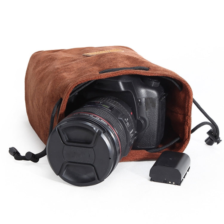 S.C.COTTON Liner Shockproof Digital Protection Portable SLR Lens Bag Micro Single Camera Bag Square Khaki S - Lens Bag by S.C.COTTON | Online Shopping UK | buy2fix