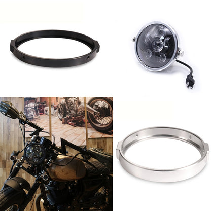 5.75 Inch Round Retro Headlight Ring Motorcycle Headlight Modification Parts(Silver) - Others by buy2fix | Online Shopping UK | buy2fix