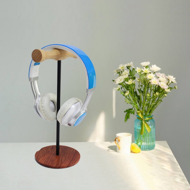 Creative Metal Rod Wooden Head-mounted Headphone Stand Display Holder, Colour: Single-sided White Metal Rod - Headset Stand by buy2fix | Online Shopping UK | buy2fix