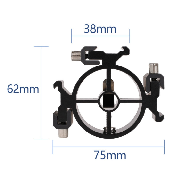 2 PCS Round Field 3 Triple Head Hot Shoe Mount Adapter Flash Holder Bracket Light Stand Holder - Camera Accessories by buy2fix | Online Shopping UK | buy2fix