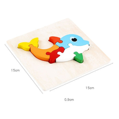 5 PCS Wooden Cartoon Animal Puzzle Early Education Small Jigsaw Puzzle Building Block Toy For Children(Panda) - Puzzle Toys by buy2fix | Online Shopping UK | buy2fix