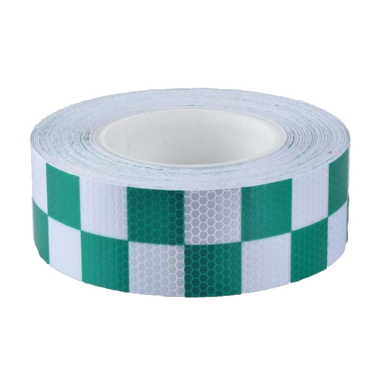 PVC Lattice Reflective Belt Generic Film Traffic Safety Facilities Anti-Collision Warning Stickers(White Green) - Warning Sticker by buy2fix | Online Shopping UK | buy2fix