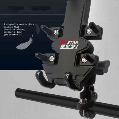 N-STAR Motorcycle Bicycle Composite Version Of Mobile Phone Bracket Multifunctional Accessories Lightweight Riding Equipment(L-shaped Ball Head) - Holders by N-STAR | Online Shopping UK | buy2fix