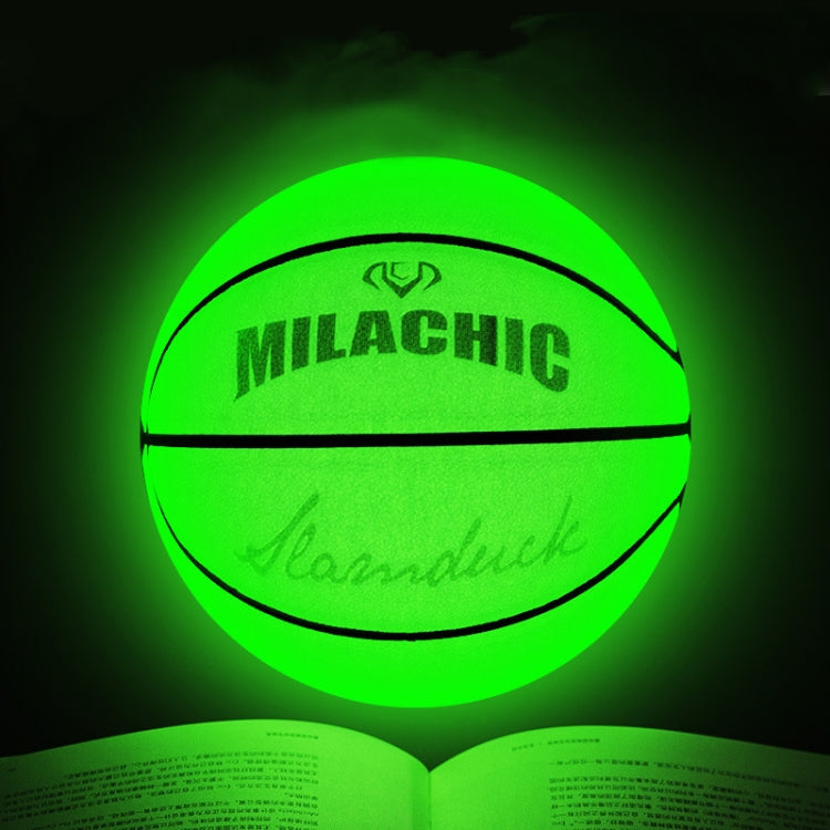 MILACHIC Number 7 Fluorescent Green Holographic Reflective Basketball - Balls by MILACHIC | Online Shopping UK | buy2fix