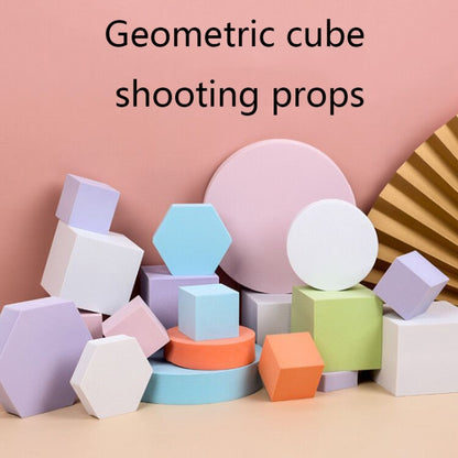 8 PCS Geometric Cube Photo Props Decorative Ornaments Photography Platform, Colour: Small Orange Cylinder - Camera Accessories by buy2fix | Online Shopping UK | buy2fix