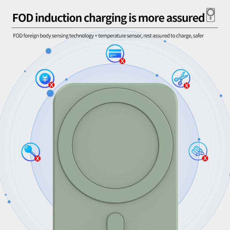 N16 10W Car Air Outlet + Suction Cup Magsafe Magnetic Wireless Charger Mobile Phone Holder For IPhone 12 Series(Green) - In Car by buy2fix | Online Shopping UK | buy2fix