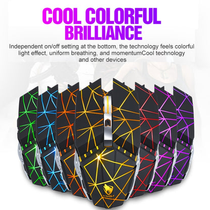 T-WOLF Q15 6-Buttons 1600 DPI Wireless Rechargeable Mute Office Gaming Mouse with 7 Color Breathing Light(Pearl White) - Wireless Mice by T-WOLF | Online Shopping UK | buy2fix