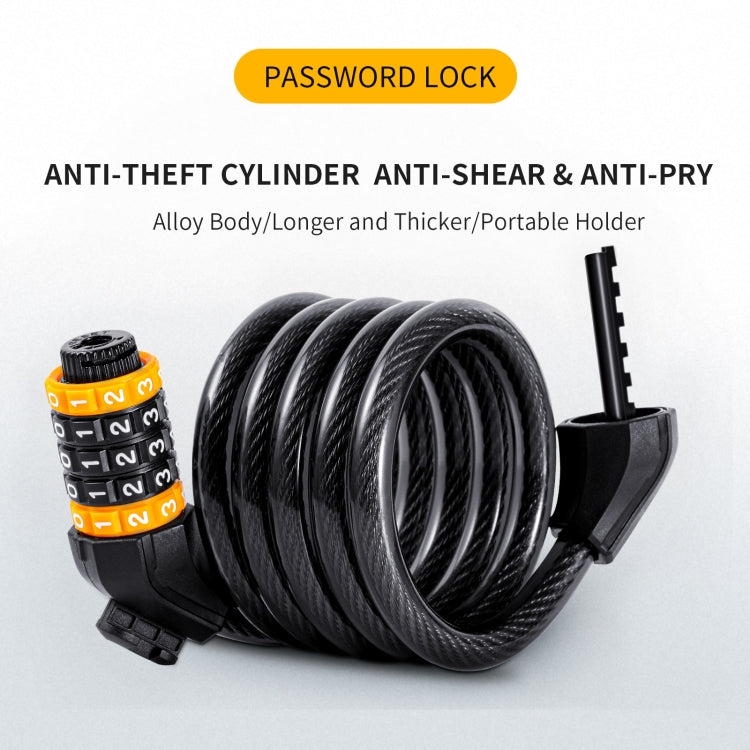 WEST BIKING YP0705061-0705062 Bicycle Password Lock Mountain Bicycle Strip Wire Anti-Theft Lock, Specification: 1.2M Four-digit - Bicycle Locks & Bicycle Pumps by WEST BIKING | Online Shopping UK | buy2fix