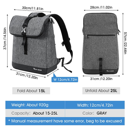 WEST BIKING YP0707259 Bicycle Riding Shelf Bags Camel Bag Multi-Function Mountain Bike Computer Backpack(Gray) - Bicycle Bags by WEST BIKING | Online Shopping UK | buy2fix