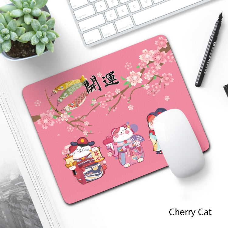 6 PCS Non-Slip Mouse Pad Thick Rubber Mouse Pad, Size: 21 X 26cm(Cherry Cat) - Mouse Pads by buy2fix | Online Shopping UK | buy2fix