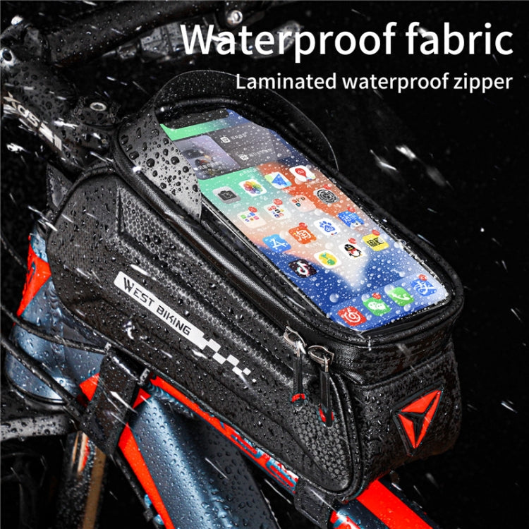 WEST BIKING 7 Inch Bike Top Tube Front Hard Shell Bag Touch Screen Waterproof Riding Gear Bag(Black) - Bicycle Bags by WEST BIKING | Online Shopping UK | buy2fix