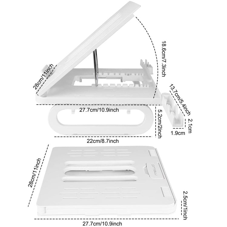 A23 Foldable Notebook Stand With 10-Speed Adjustment Computer Cooling Lifting Stand, Colour: Regular (White) - Computer & Networking by buy2fix | Online Shopping UK | buy2fix