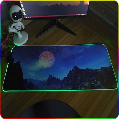 350x600x4mm F-01 Rubber Thermal Transfer RGB Luminous Non-Slip Mouse Pad(Lavender) - Mouse Pads by buy2fix | Online Shopping UK | buy2fix