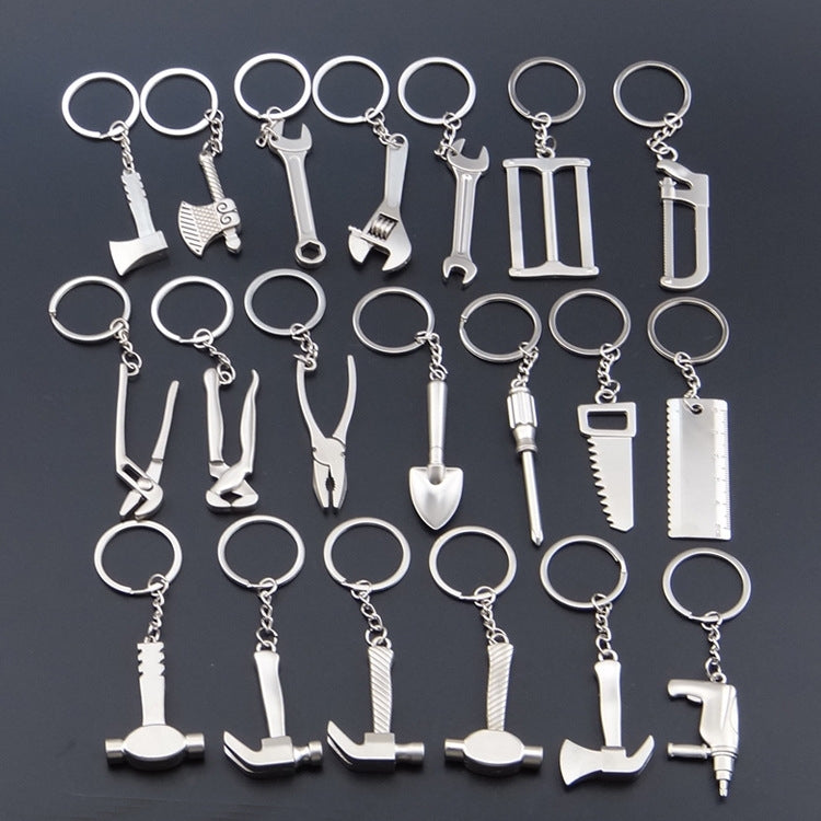 10 PCS Tool Metal Keychain Car Key Ring Pendant, Colour: H-403 Glossy Hammer - Key Rings by buy2fix | Online Shopping UK | buy2fix