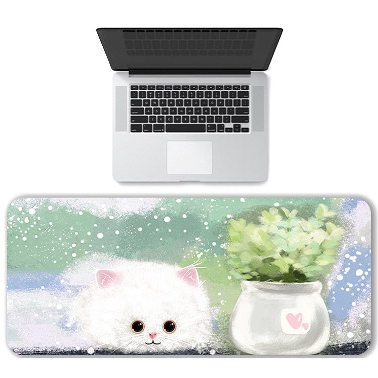 400x900x4mm illustration Cartoon Pattern Waterproof Non-Slip Mouse Pad(Yellow Cat) - Mouse Pads by buy2fix | Online Shopping UK | buy2fix