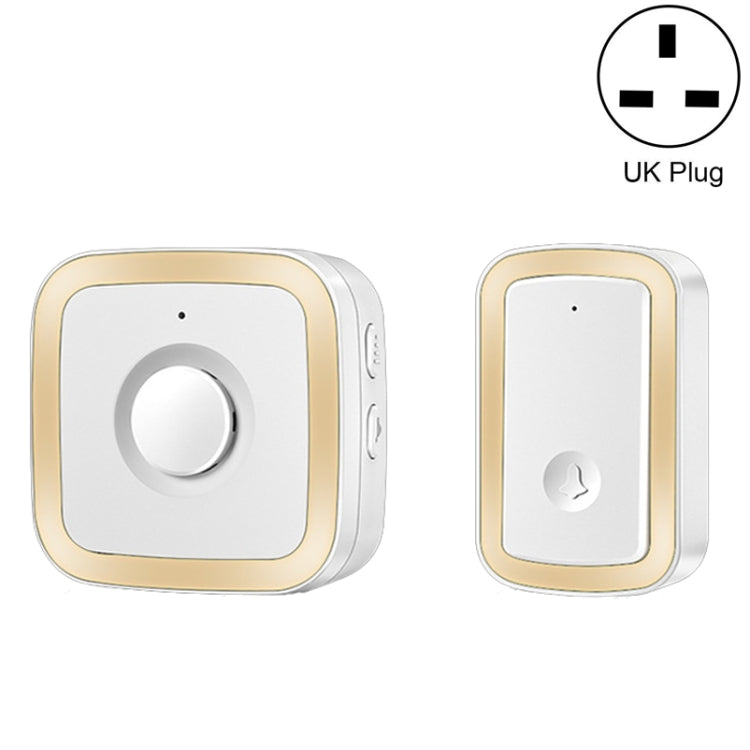 CACAZI A58 1 For 1 Smart Wireless Doorbell without Battery, Plug:UK Plug(Gold) - Wireless Doorbell by CACAZI | Online Shopping UK | buy2fix