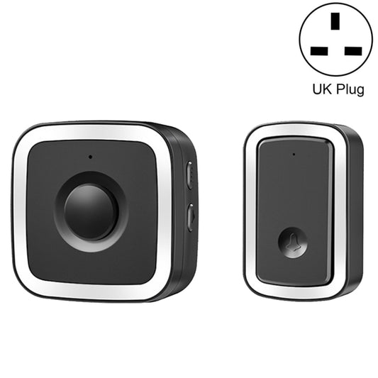 CACAZI A58 1 For 1 Smart Wireless Doorbell without Battery, Plug:UK Plug(Black Silver) - Security by CACAZI | Online Shopping UK | buy2fix