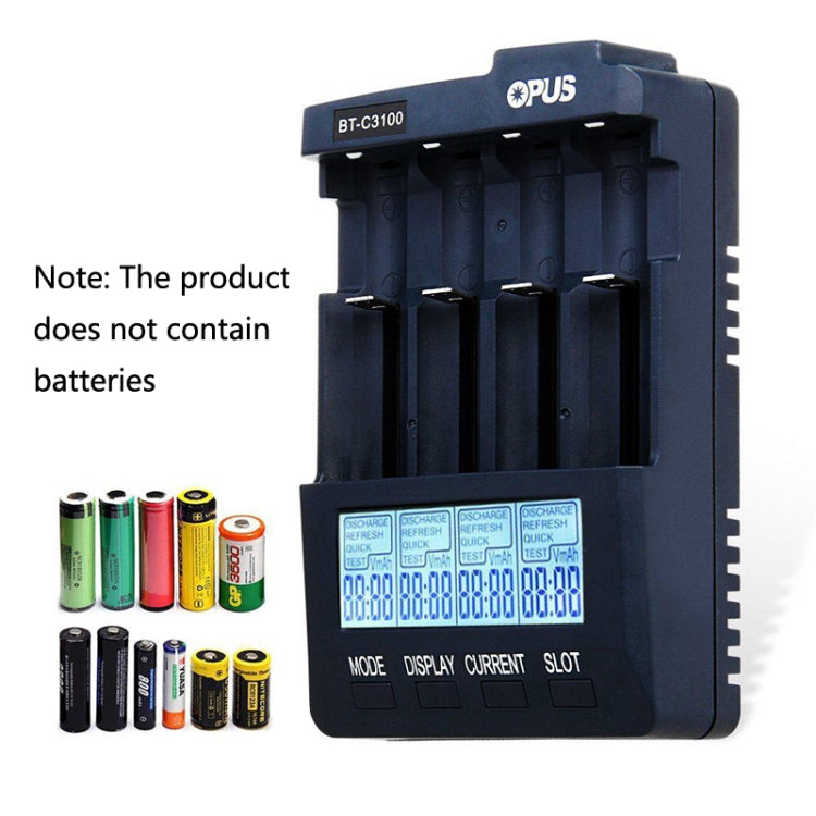 OPUS BT-C3100 Smart Smart Digital Intelligent 4-Slot Battery Charger(US Plug) - Charger & Converter by OPUS | Online Shopping UK | buy2fix