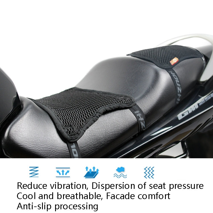 HOUZHI MTZT1010 Motorcycle Sun Insulation Cushion 3D Grid Breathable Sweating Cool Seat Cover, Style: Single Layer XL - In Car by buy2fix | Online Shopping UK | buy2fix