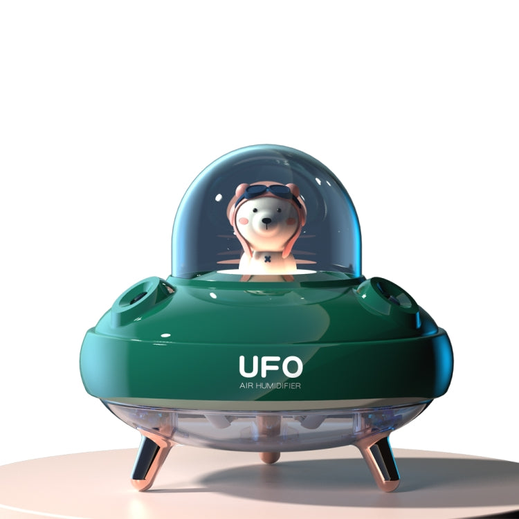 HO3 UFO Double Spraying Pet Humidifier Home Air Nebulizer Water Replenishing Instrument, Colour: Plug-in Model (Green) - Home & Garden by buy2fix | Online Shopping UK | buy2fix