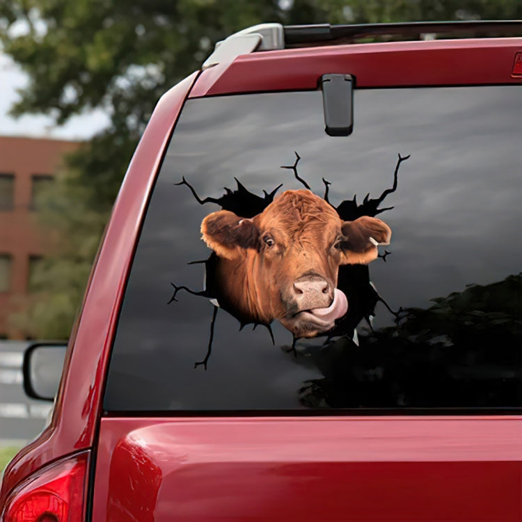 7 PCS Animal Wall Stickers Cattle Head Hoisting Car Window Static Stickers(Cow 04) - In Car by buy2fix | Online Shopping UK | buy2fix