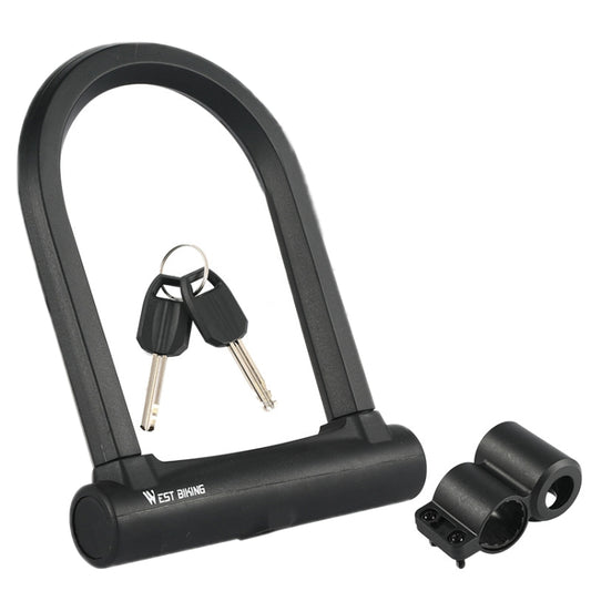 WEST BIKING Extra Large U-Shaped Bicycle Key Anti-Theft Lock(Black) - Bicycle Locks & Bicycle Pumps by WEST BIKING | Online Shopping UK | buy2fix