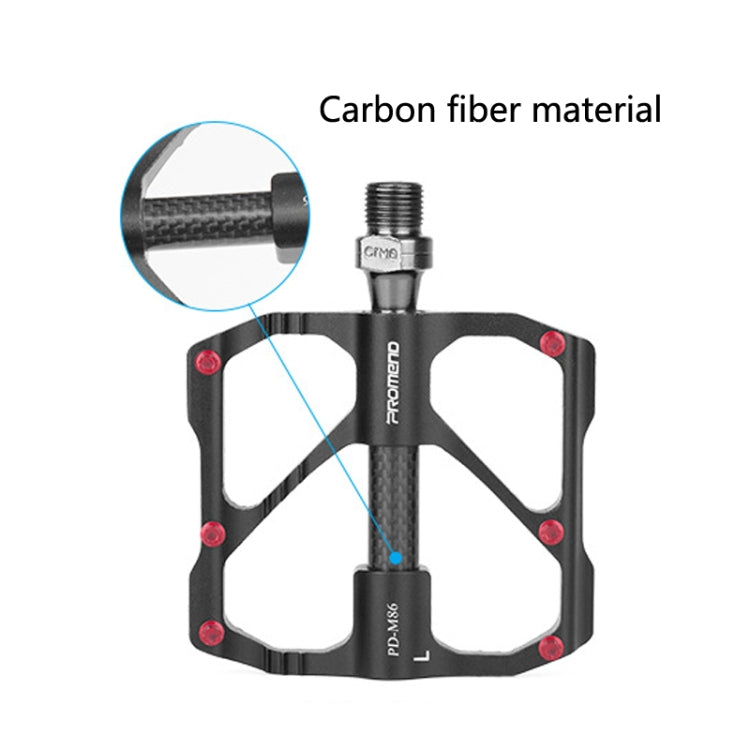 PD-R87C  1 Pair PROMEND Bicycle Road Bike Mountain Bike 3 Palin Carbon Fiber Bearing Pedal(Silver) - Outdoor & Sports by PROMEND | Online Shopping UK | buy2fix