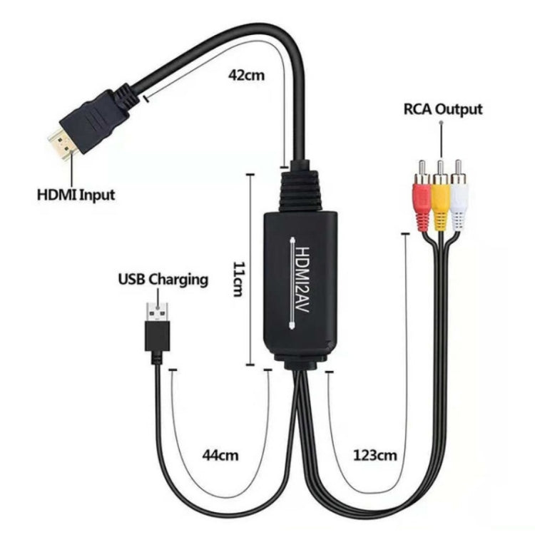 RL-HTAL1 HDMI to AV Converter Specification： Male to Male Confinement + HDMI Converter - Converter by buy2fix | Online Shopping UK | buy2fix