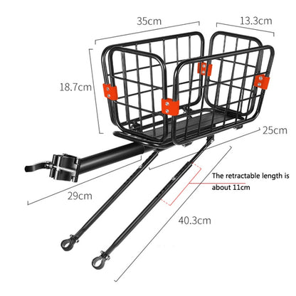 WEST BIKING YP0712030 Bicycle Aluminum Alloy Rack Cart Basket Mountain Bike Back Seat With Basket(Black) - Others by WEST BIKING | Online Shopping UK | buy2fix