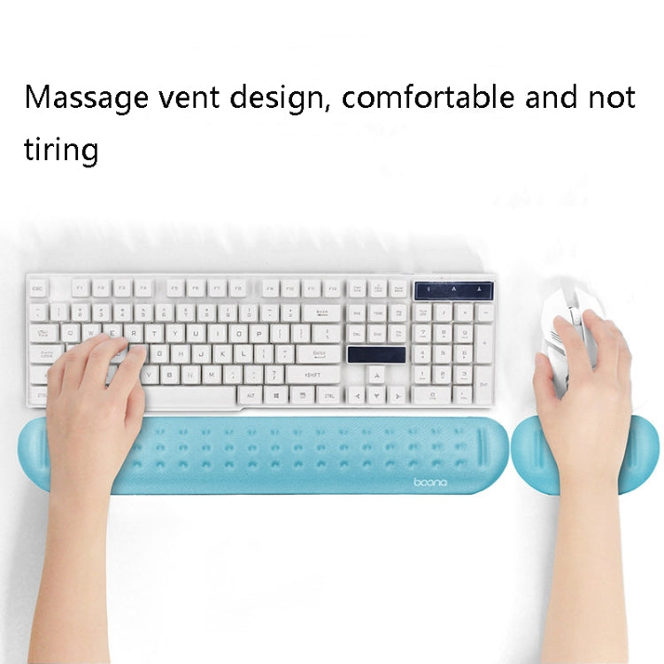 Baona Silicone Memory Cotton Wrist Pad Massage Hole Keyboard Mouse Pad, Style: Large Keyboard Rest (Blue) - Mouse Pads by Baona | Online Shopping UK | buy2fix