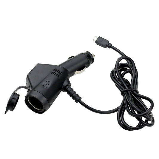 2 PCS Car 3 In 1 Charger With Cigarette Lighter Dual USB Interface With USB Mobile Phone Charging Cable(Black) - In Car by buy2fix | Online Shopping UK | buy2fix